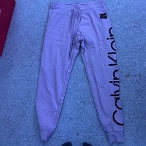 Claiming Klein sweats, worn once, color is a light pink